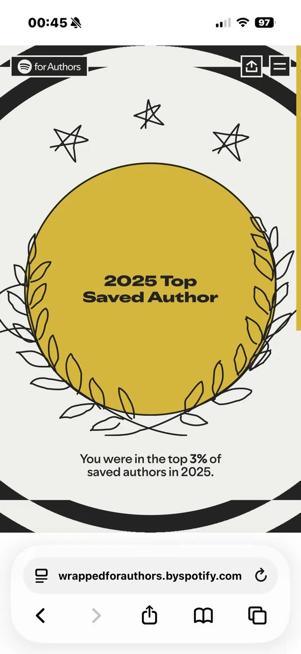 Spotify Wrapped 2025: top saved author